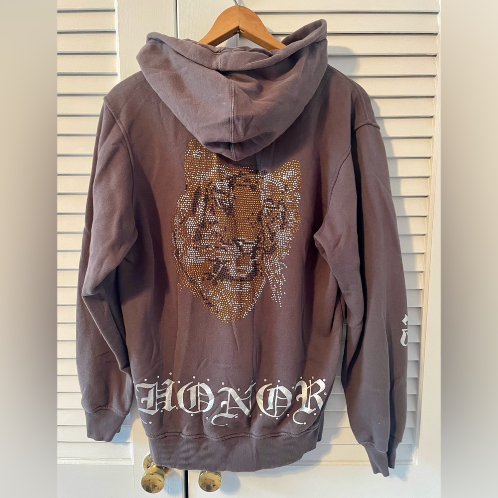 Heavenly Sins “Honor” hoodie size L tiger embellishments